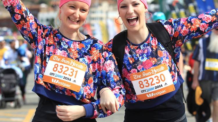 Two female runners during the City2Surf race