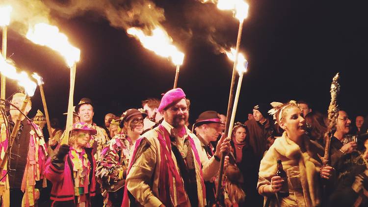 Bonfire at the Huon Valley Mid Winter Fest in Tasmania