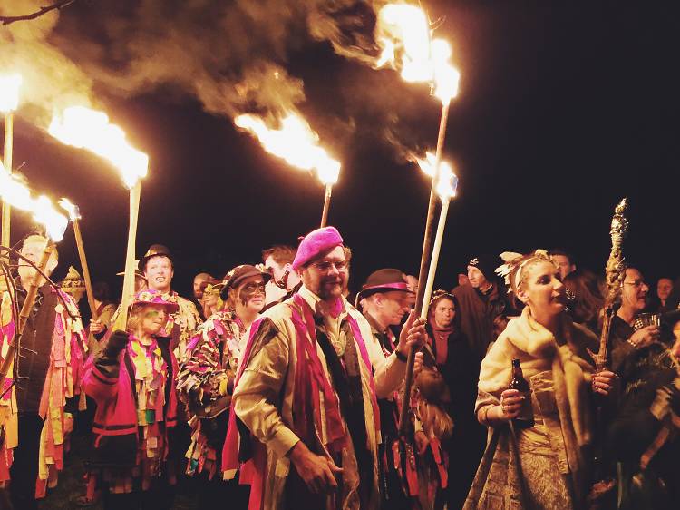 Bonfire at the Huon Valley Mid Winter Fest in Tasmania