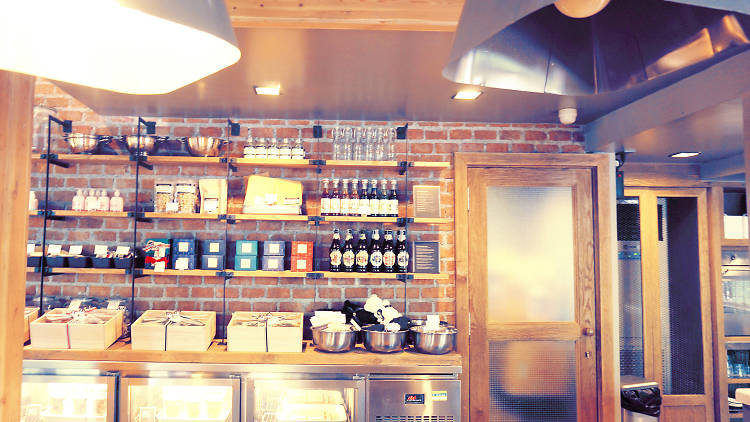 beverage shelf at Vanilla Bake Shop