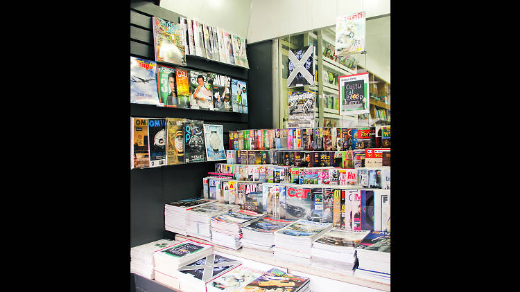 bookstore still contains various kinds of magazines and books