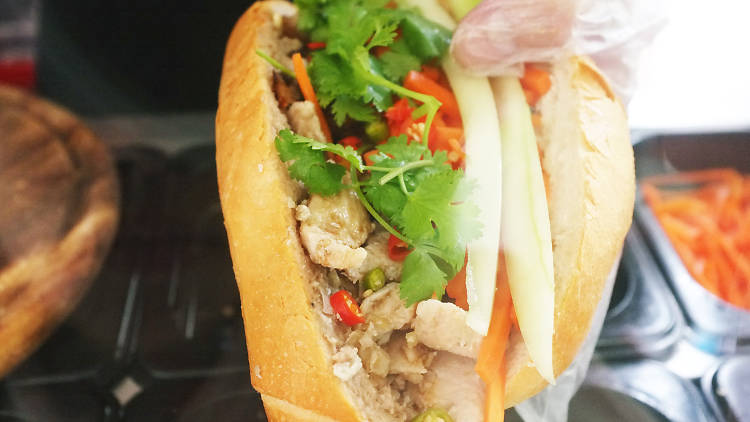 a sandwich at Banh Mi Bo Thailand
