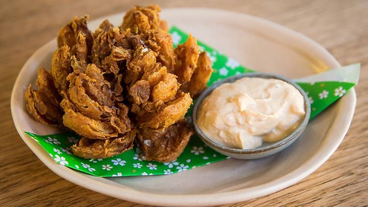 Blooming Onion at Bar Brose