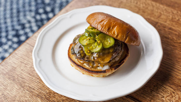 Double Cheeseburger at Johnny's Grill