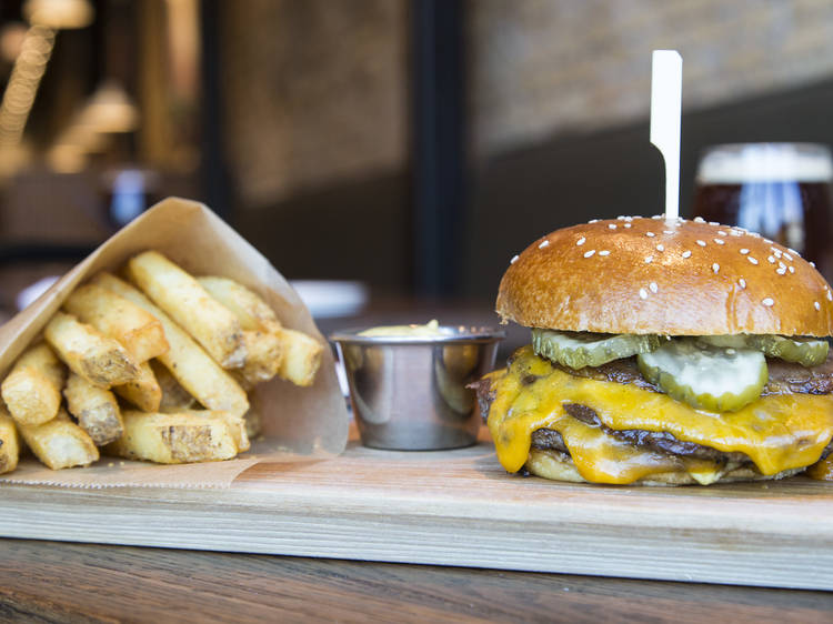 Burger at Corridor Brewery & Provisions