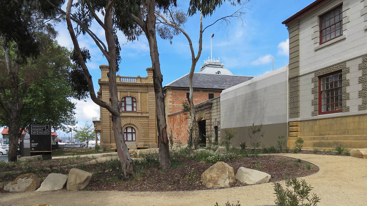 A view of Hobart's Tasmanian Museum and Art Gallery on a sunny day