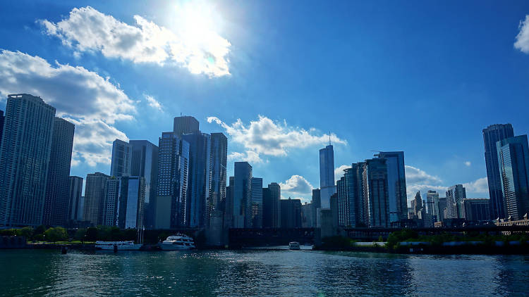 Chicago skyline from river