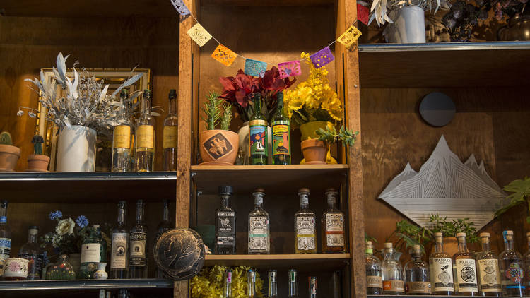 Shelves of liquor