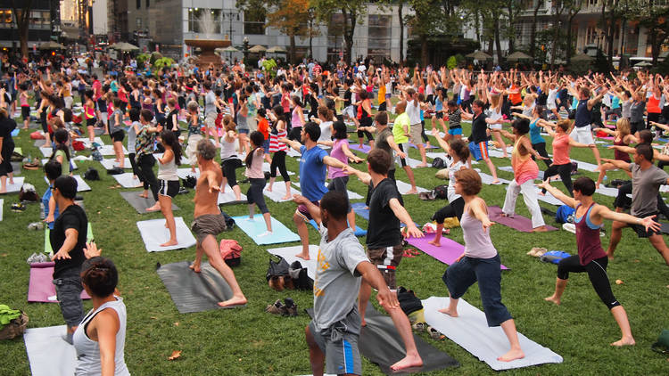 Yoga in Bryant Park