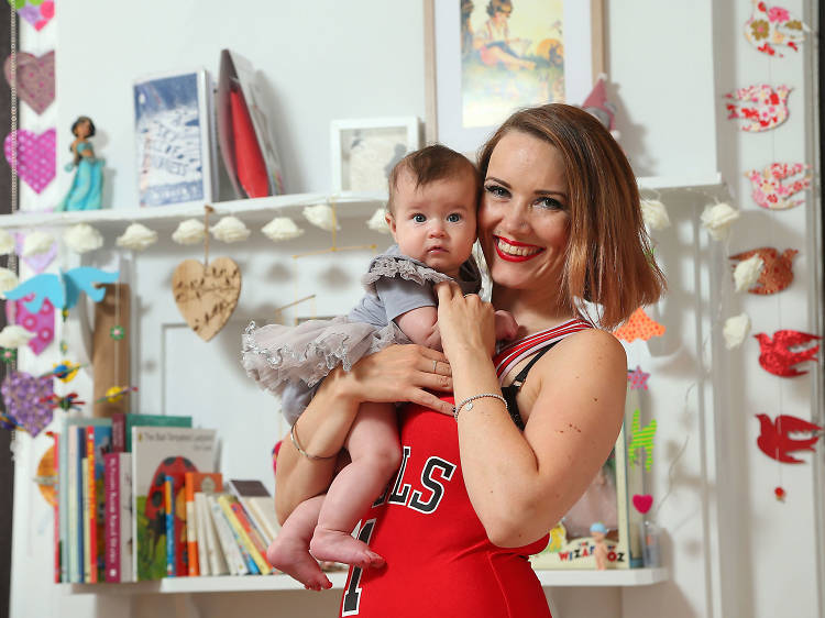 Liz Cahalan and Rose, four months