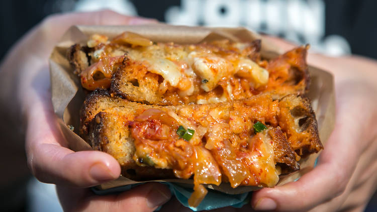 best street food in london, F.A.T kimchi sandwich