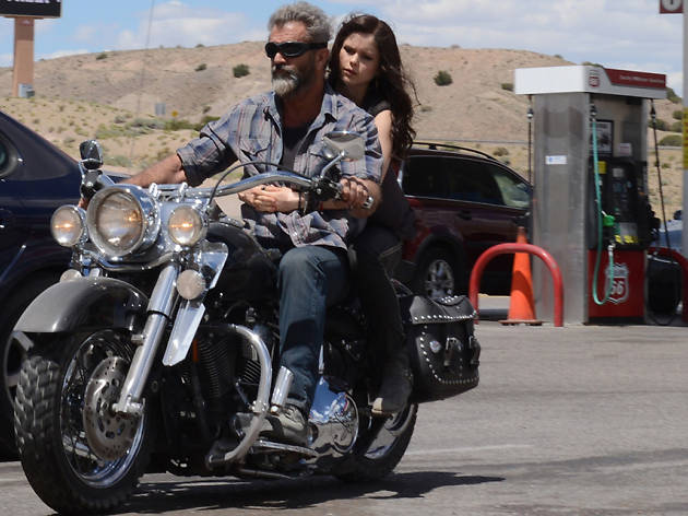 Mel Gibson in Conversation at SFF Mel Gibson on motobike with young girl film still