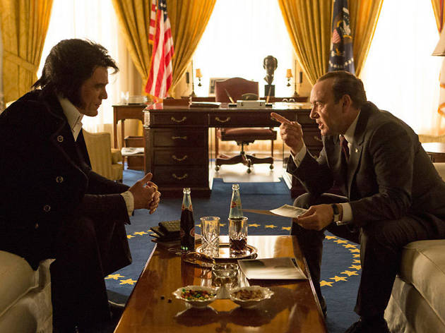 Elvis & Nixon Re-enactment of Nixon and Elvis in a White House office