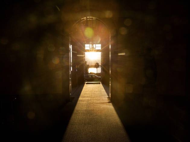 Winter Solstice Light coming through a door at Elizabeth Bay House
