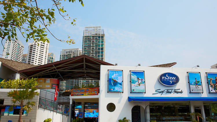 Flow House is Bangkok's only urban beach club with a wave machine,