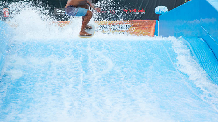 Flow House is Bangkok's only urban beach club with a wave machine,