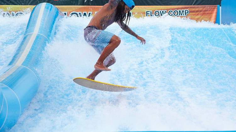 Flow House is Bangkok's only urban beach club with a wave machine,