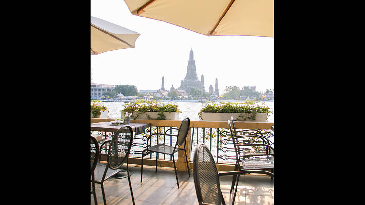 A view of Wat Arun from the restaurant