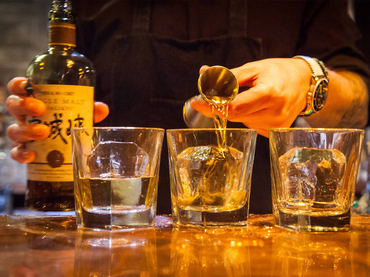 Chamomile and Charcoal Old Fashioned at Bull in a China Shop