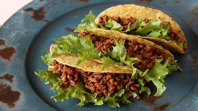 Minced meat tacos on a plate