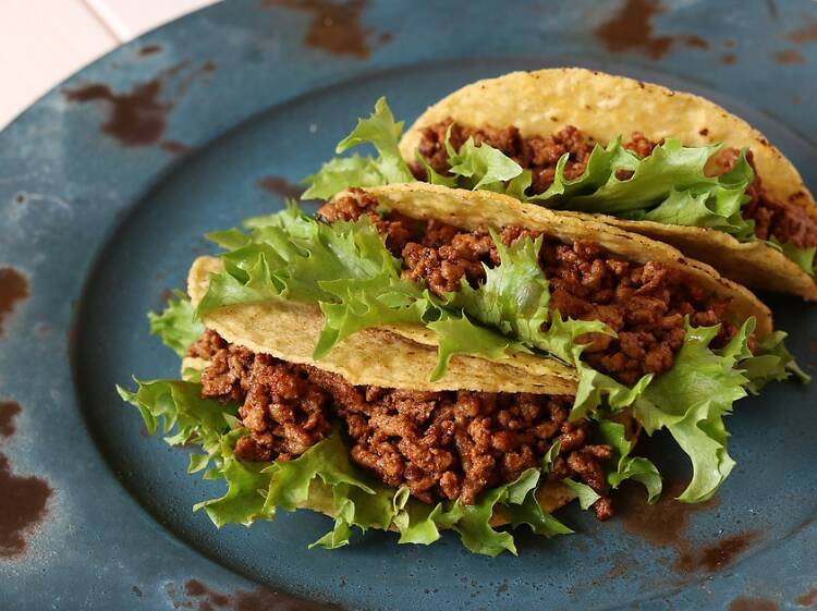 Minced meat tacos on a plate