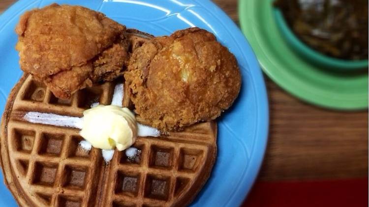 Chicken and waffles at Frisco Fried