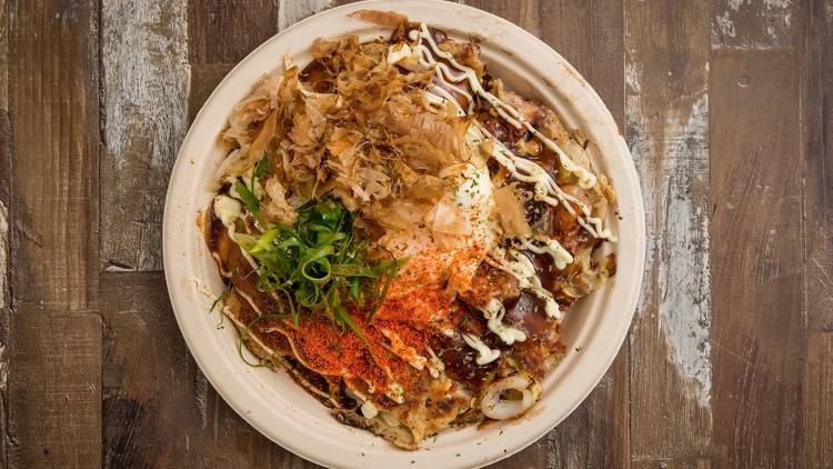 Seafood okonomiyaki  (Photograph: Anna Kucera)