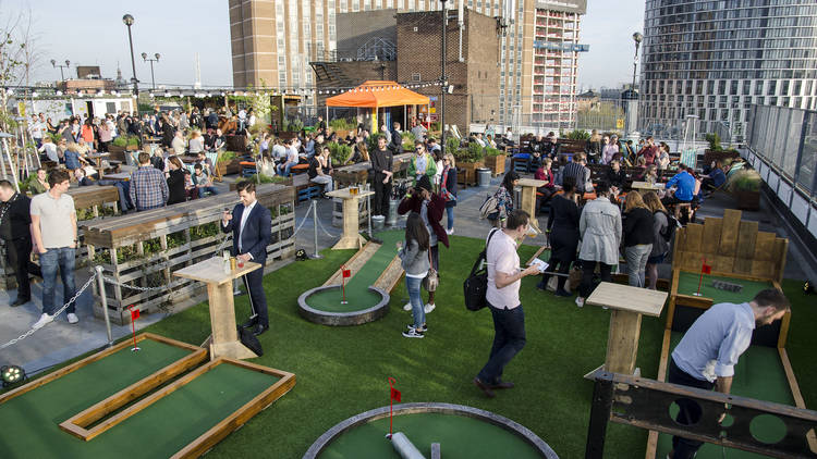 Roof East - Birdies crazy golf, rooftop cinema, rockadollar hotd