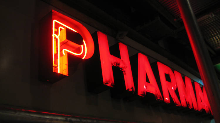 Pharmacy sign at night