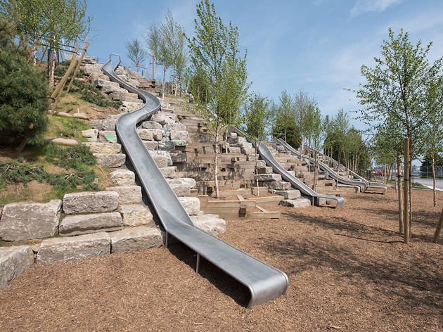 These cool playground slides will open with The Hills on Governor's Island