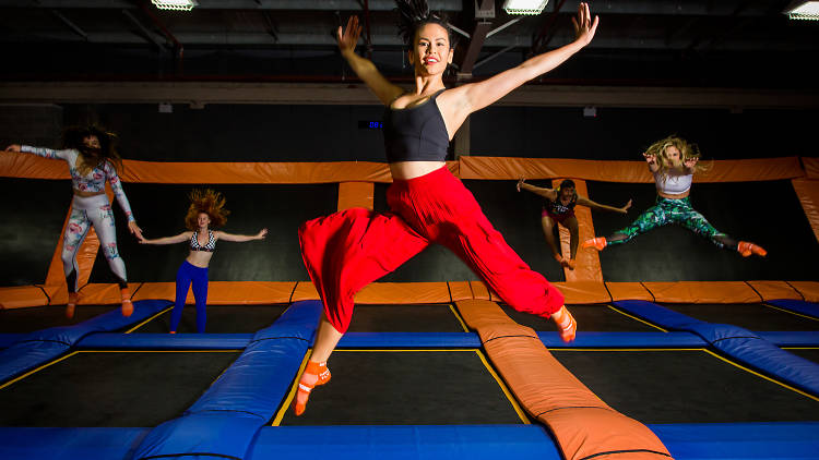 People on trampolines at Sky Zone