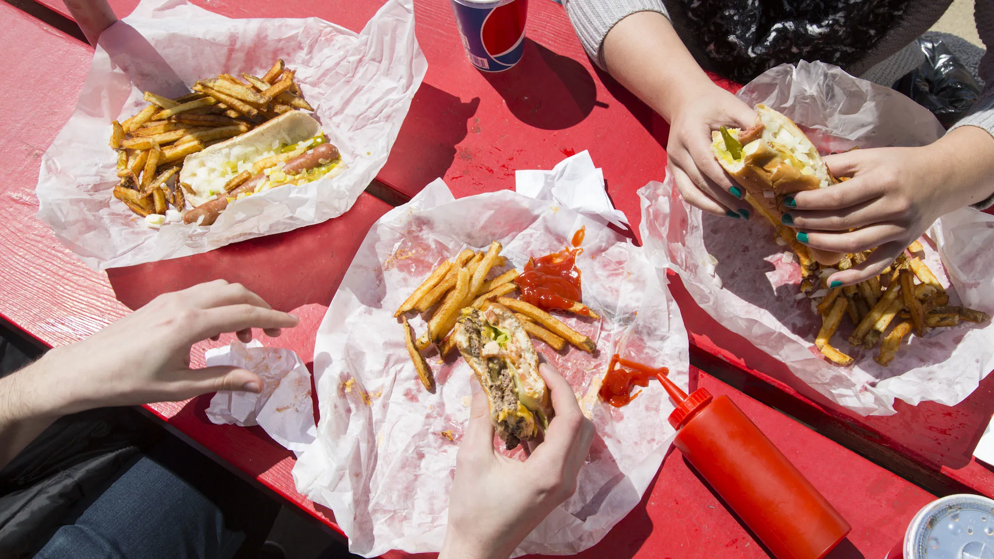 Red Hot Ranch Burger, Hot Dog, & Fries