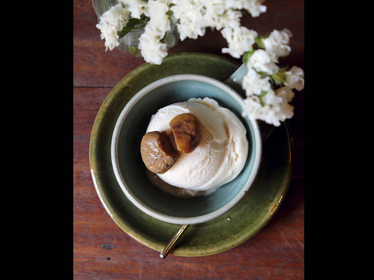 Chestnut ice cream at Farm to Table, Hideout