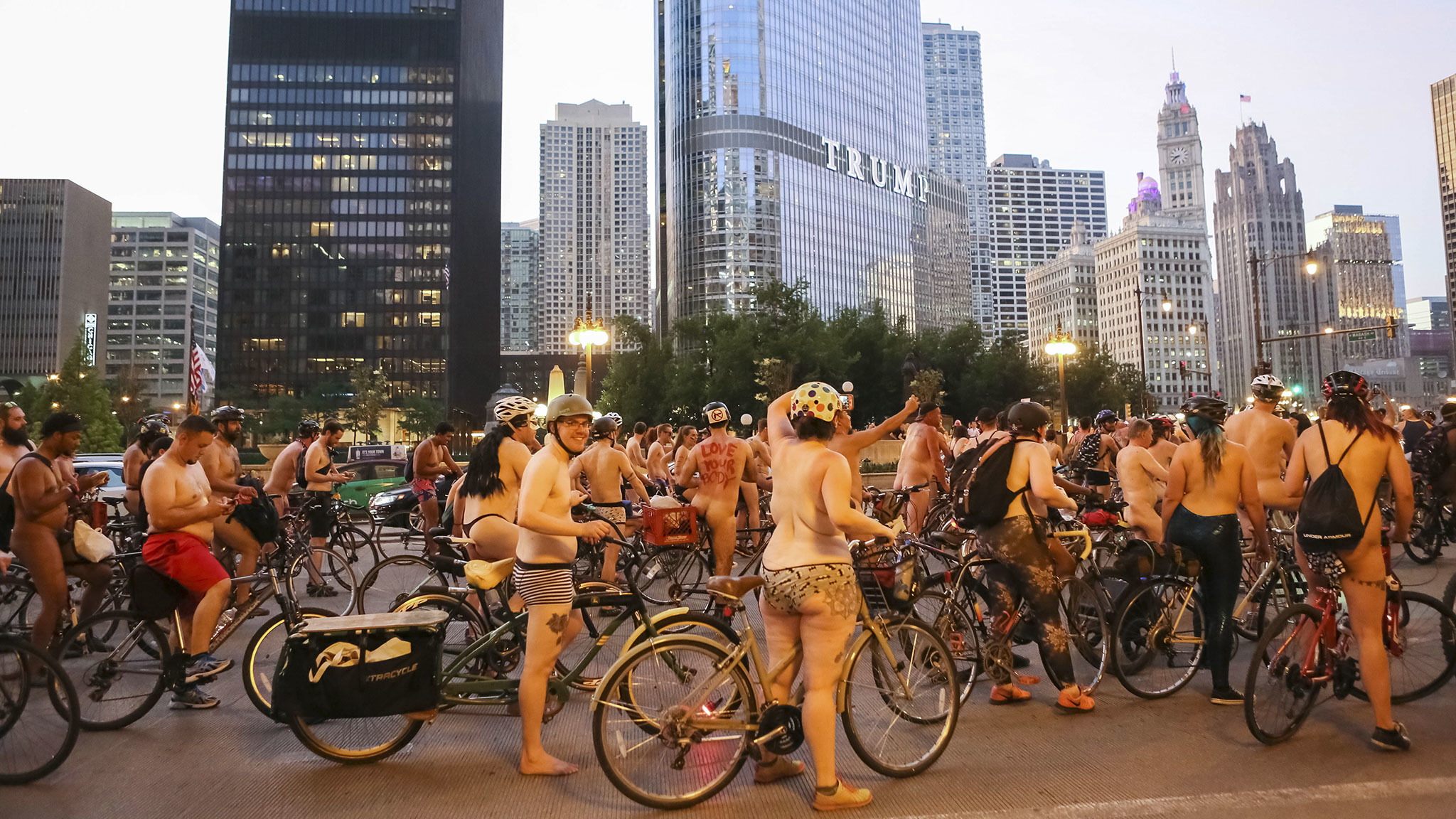 World Naked Bike Ride 2016 photos from Chicago.