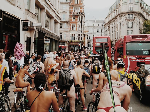 Bum rush: photos of the World Naked Bike Ride in London Bum rush: photos of the World Naked Bike Ride in London