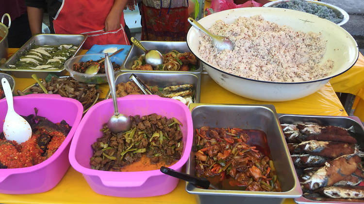 Nasi dagang and nasi kerabu