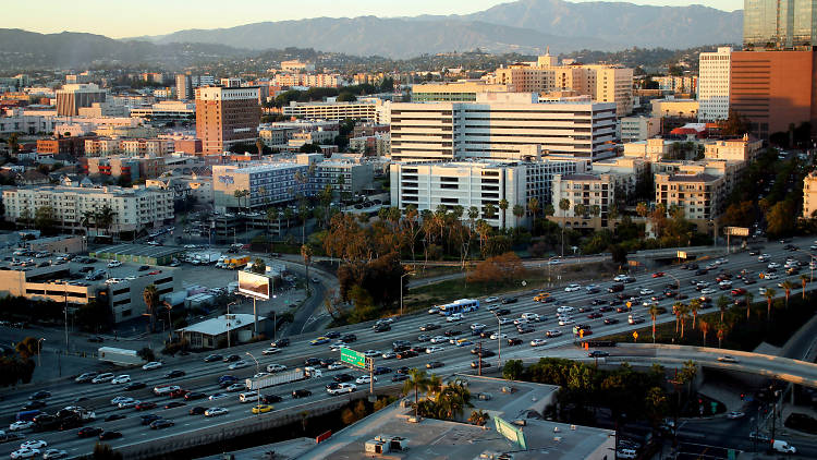 downtown freeway traffic