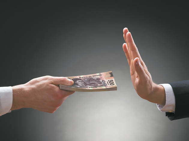 Corrupción, dinero, manos Contra la corrupción