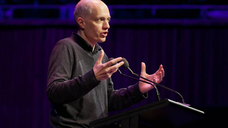 Alain de Botton speaking at Sydney Opera House