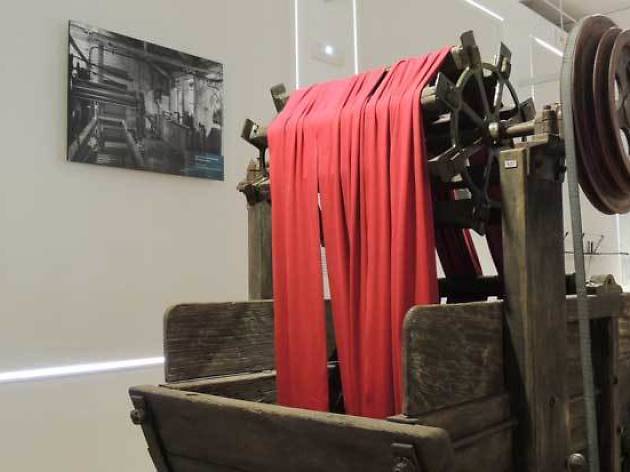 Knitted fabrics, in a museum Knitted fabrics, in a museum