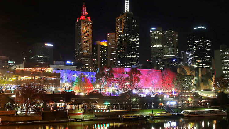 Melbourne skyline at night