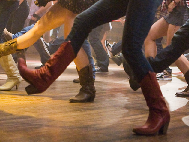 two step with cowboy boots