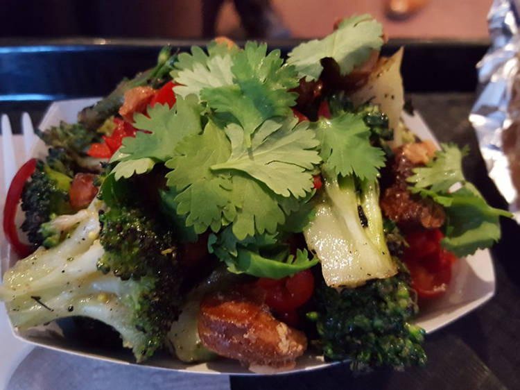 Burnt broccoli salad at Superiority Burger