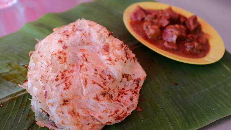 Roti canai at Raju's Restaurant