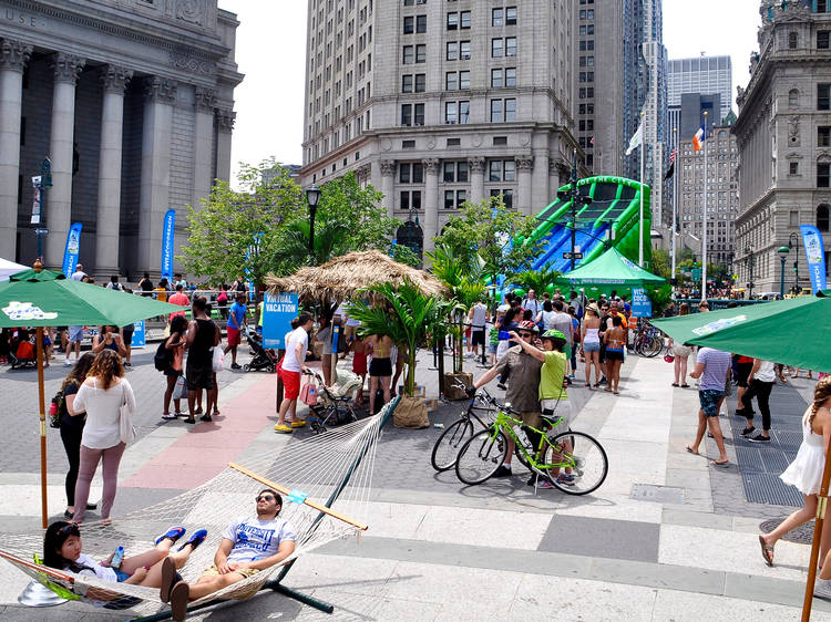 Summer Streets will bring a giant waterslide and zipline to the streets of Manhattan