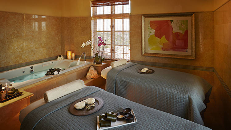 Spa room amenities at Biltmore Hotel