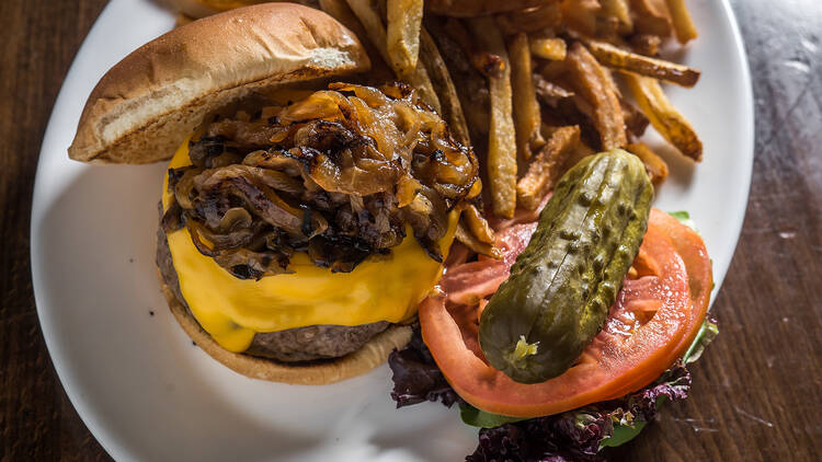 Dry-aged steak burger at Eats on Lex