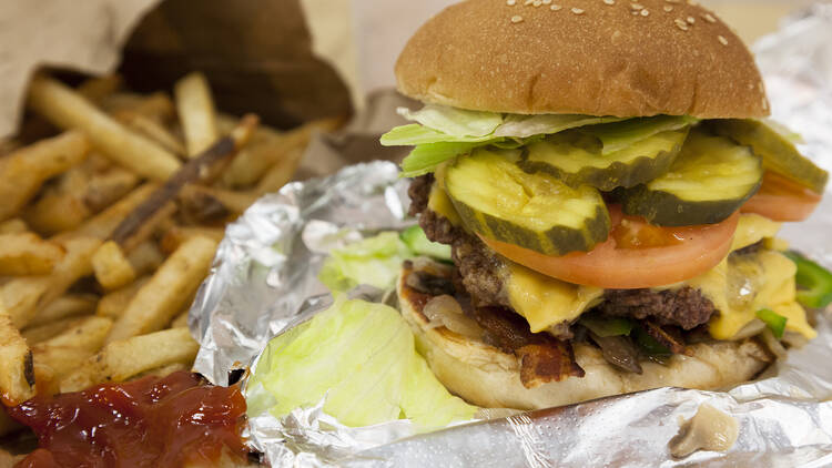 Cheeseburger at Five Guys Burgers and Fries