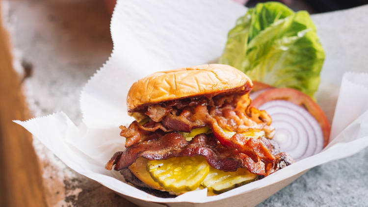 Classic burger at Genuine Roadside