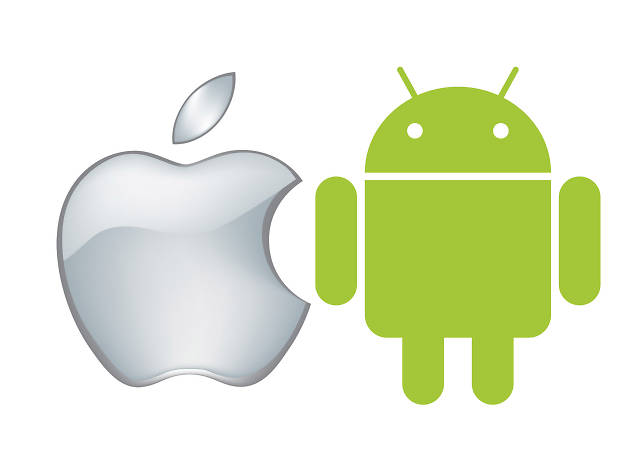 Logos da Apple e do Andróide Logos da Apple e do Andróide